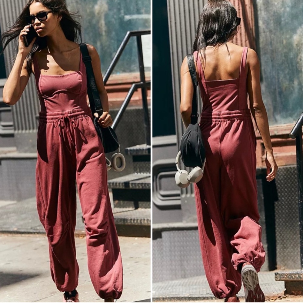 Nwt Free People Inbound Onesie Red Pink Crimson Burgundy Jumpsuit Romper